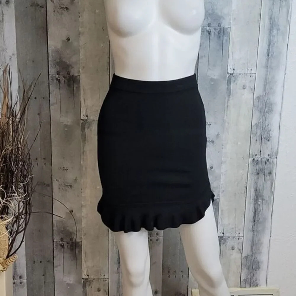 Torn By Ronny Kobo Bandage Ruffle Mini Skirt
